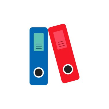 office klasörleri düz simgesi beyaz arka plan üzerinde vektör illüstrasyon izole