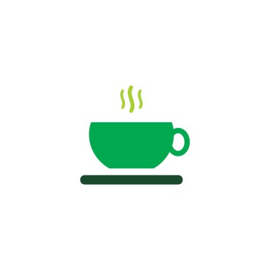 fincan sıcak çay simgesi beyaz arka plan üzerinde vektör illüstrasyon izole