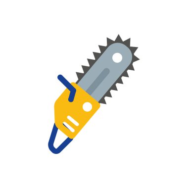 testere düz beyaz arka plan üzerinde vektör illüstrasyon izole simgesi renkli