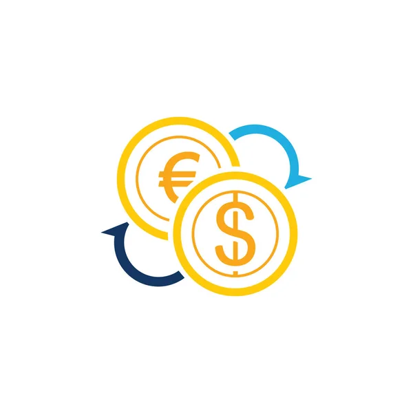 Výměna Peněz Logo Ikonu Design — Stockový vektor