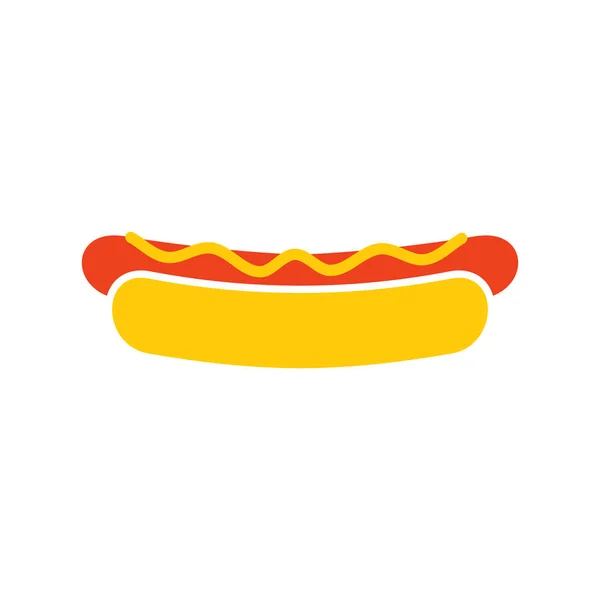 Hot Dog Flaches Symbol Isoliert Auf Weißem Hintergrund Vektorillustration — Stockvektor