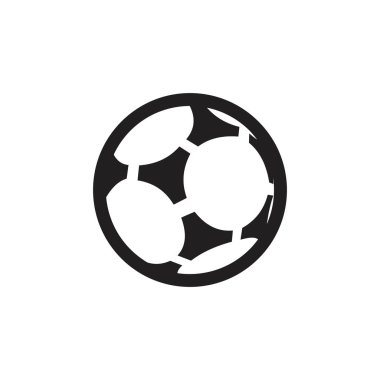 Futbol topu düz simgesi, vektör illüstrasyonu