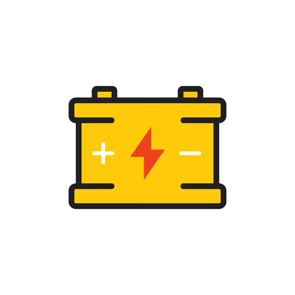 Car Battery Flat Icon Isolated White Background Vector Illustration — Stock Vector
