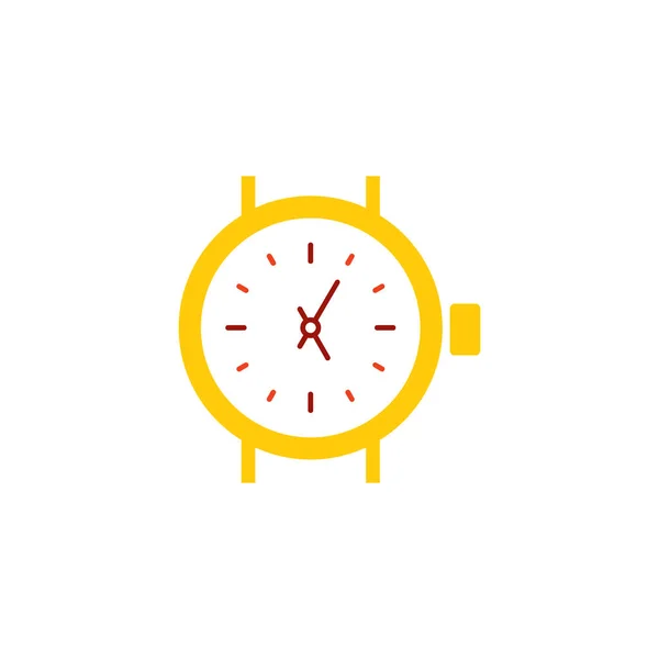 Relógio Pulso Ícone Plano Isolado Fundo Branco Ilustração Vetorial — Vetor de Stock