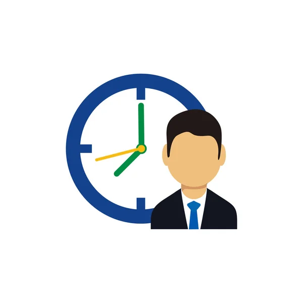 Zaměstnanec Čas Logo Ikonu Design — Stockový vektor