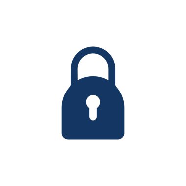 asma kilit düz simgesi beyaz arka plan üzerinde vektör illüstrasyon izole