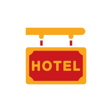 Beyaz arka plan üzerinde vektör illüstrasyon izole otel işareti simgesi