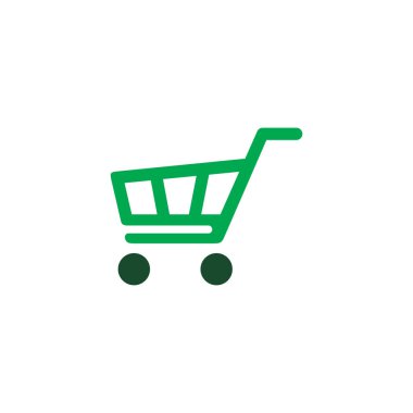 Alışveriş arabası düz simgesi, vektör illüstrasyonu