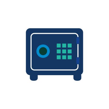 Beyaz arka plan üzerinde vektör illüstrasyon izole güvenli düz simgesi