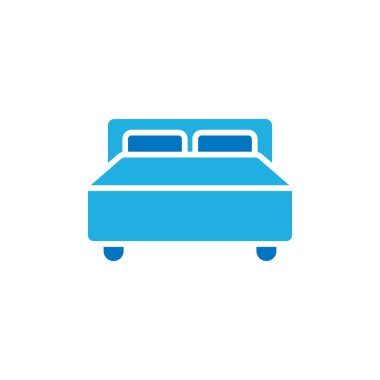 Otel düz simgesi beyaz arka plan üzerinde vektör illüstrasyon izole