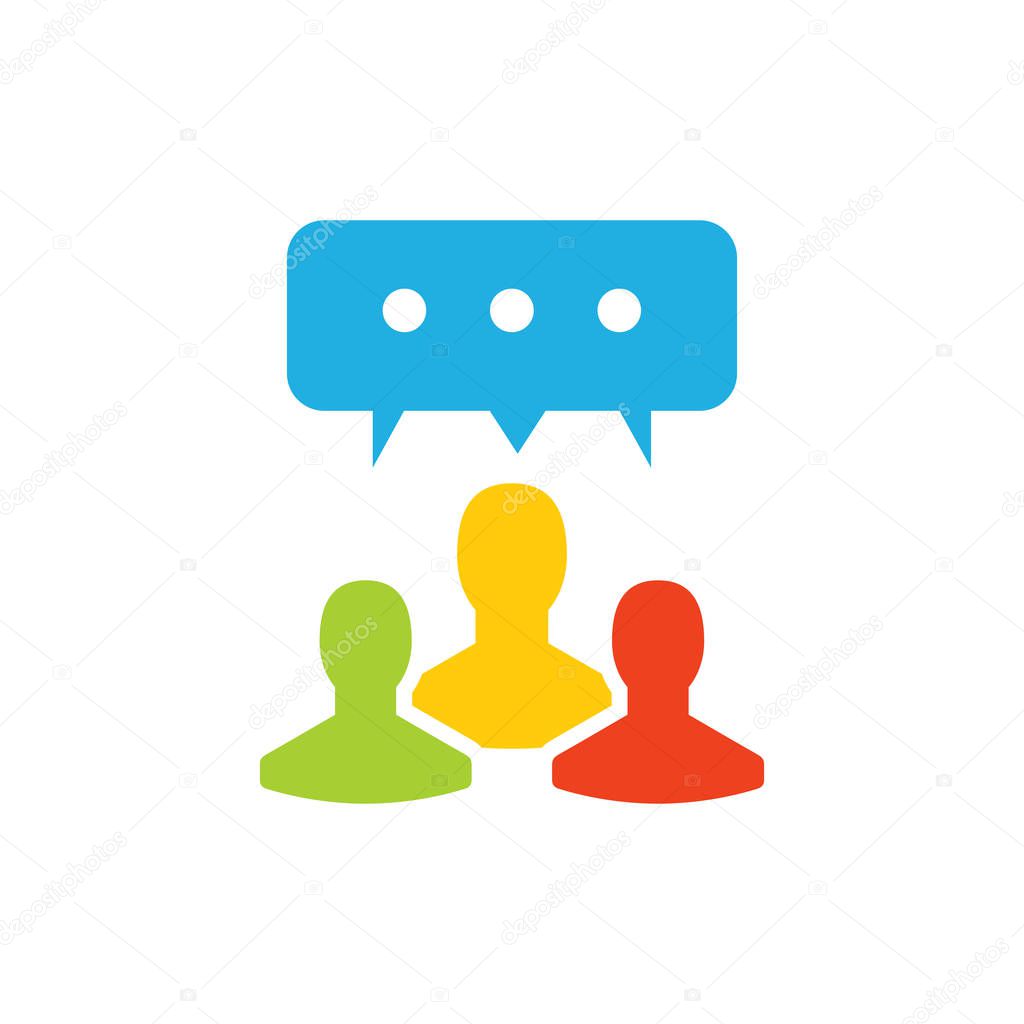 group chat flat icon isolated on white background, vector illustration