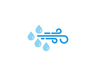 Yağmur rüzgar hava sezon simge Logo tasarım öğesi