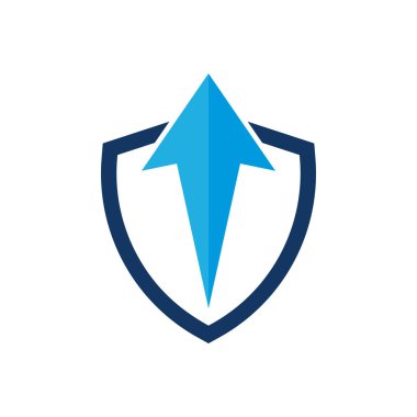 Beyaz arka plan üzerinde vektör illüstrasyon izole kalkan logo tasarımı