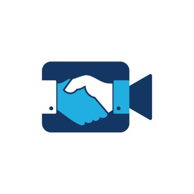 El sıkışma Video Logo simge tasarım