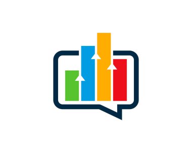 İş sohbet istatistikleri Logo tasarım şablonu