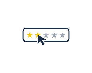 İki yıldızlı Rating bonservis simgesi Logo tasarım öğesi