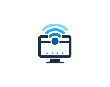 WiFi bilgisayar Logo tasarım öğesi