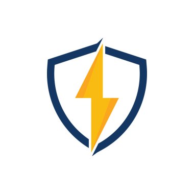 Beyaz arka plan üzerinde vektör illüstrasyon izole kalkan logo tasarımı