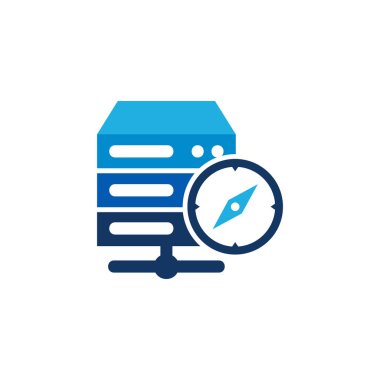 Sunucu logo simgesi tasarım macera