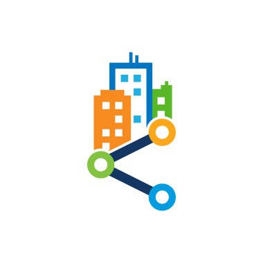 Paylaşım kasaba Logo simge tasarım