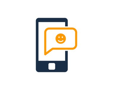 Mobil mutlu sosyal ağ simge Logo tasarım öğesi