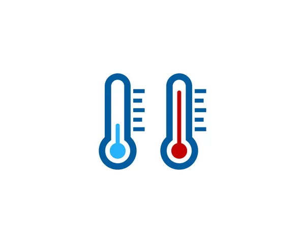 Thermometer Weather Season Icon Logo Design Element — Stock Vector