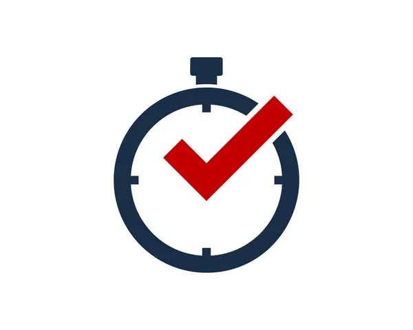 Check Time Icon Logo Design Element — Stock Vector