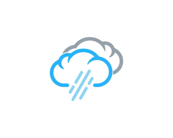 Bewölkt Regen Wetter Saison Symbol Logo Design Element — Stockvektor