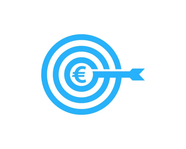 Euro Cíl Cíl Akciového Trhu Ikonu Logo Design Element — Stockový vektor