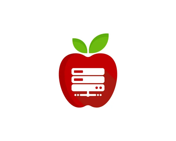 Élément Conception Logo Icône Serveur Fruits — Image vectorielle