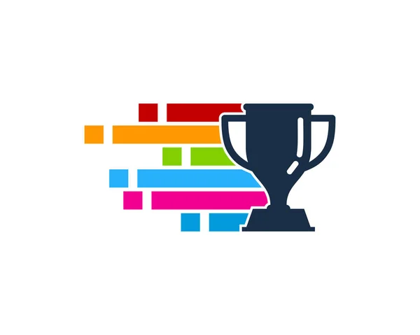 Vinnare Pixel Trophy Ikonen Logo Designelement — Stock vektor