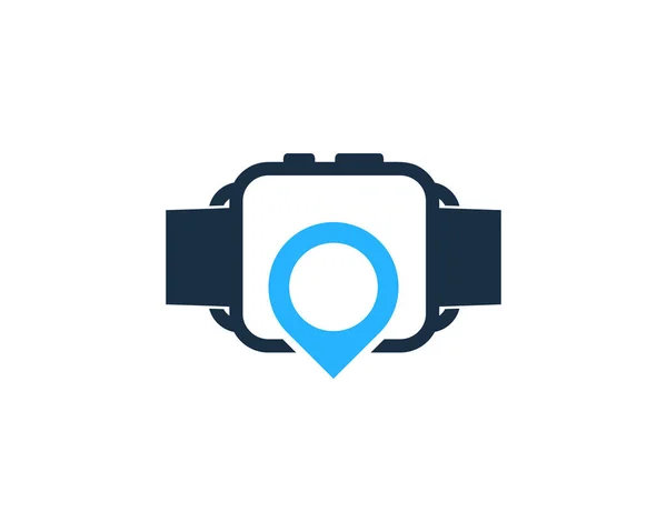 Localisation Smart Watch Icon Logo Élément Conception — Image vectorielle
