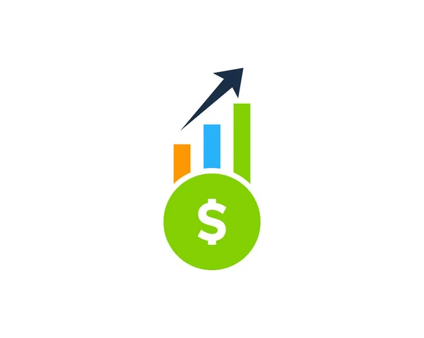 Dollar Stats Mercado Ações Ícone Logo Design Element — Vetor de Stock