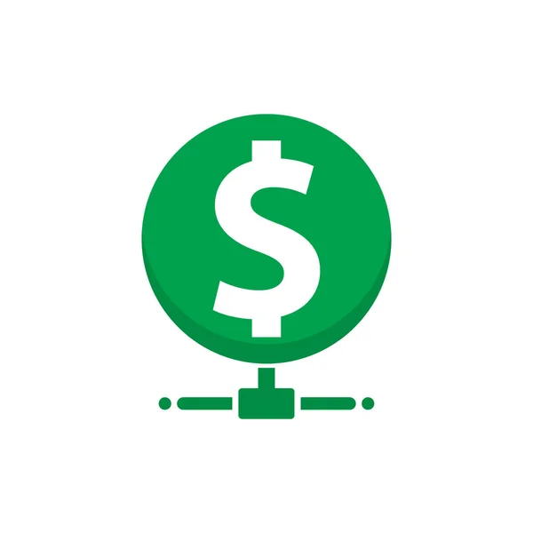 Logotipo Servidor Dinheiro Icon Design — Vetor de Stock