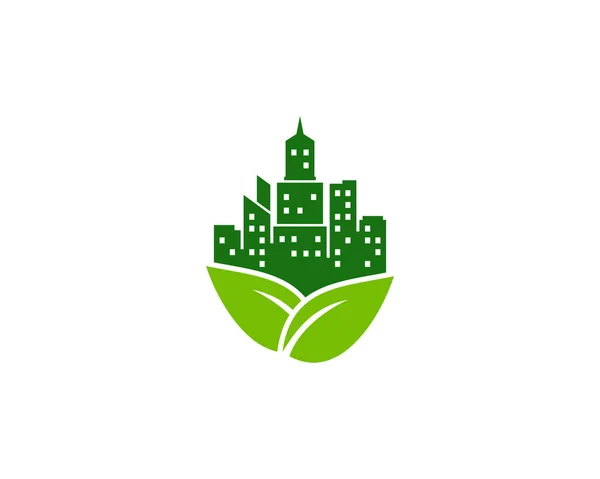 Икона Зеленого Города Дизайне — стоковый вектор