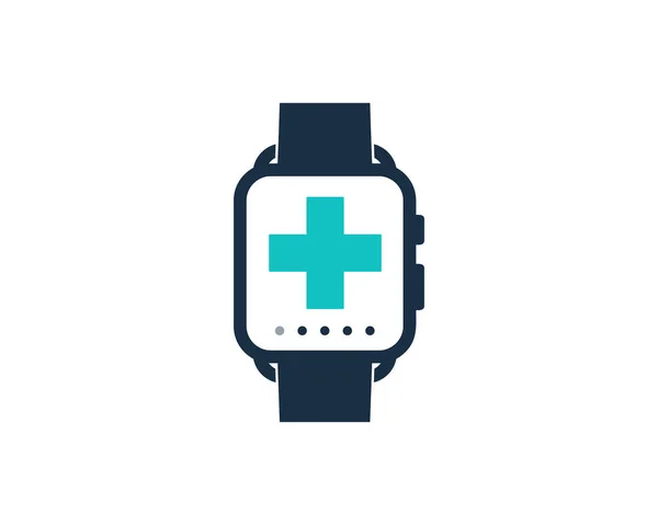 Medicinsk Smart Watch Ikonen Logo Designelement — Stock vektor