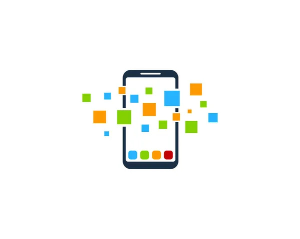 Элемент Дизайна Логотипа Смартфона Pixel Icon — стоковый вектор