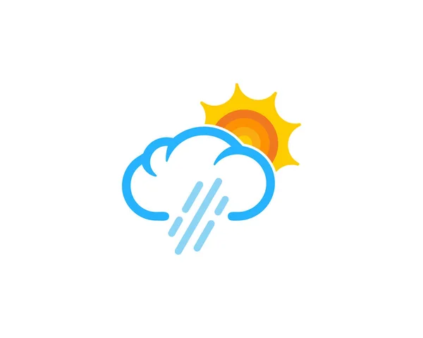 Sun Rain Weather Season Ícone Logo Elemento Design —  Vetores de Stock