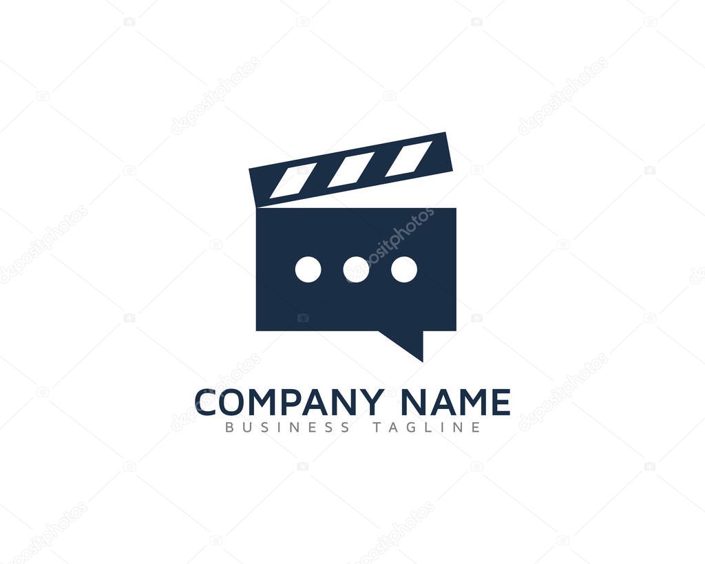 Movie Talk Video Logo Design Template
