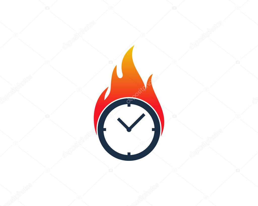 Hot Time Icon Logo Design Element