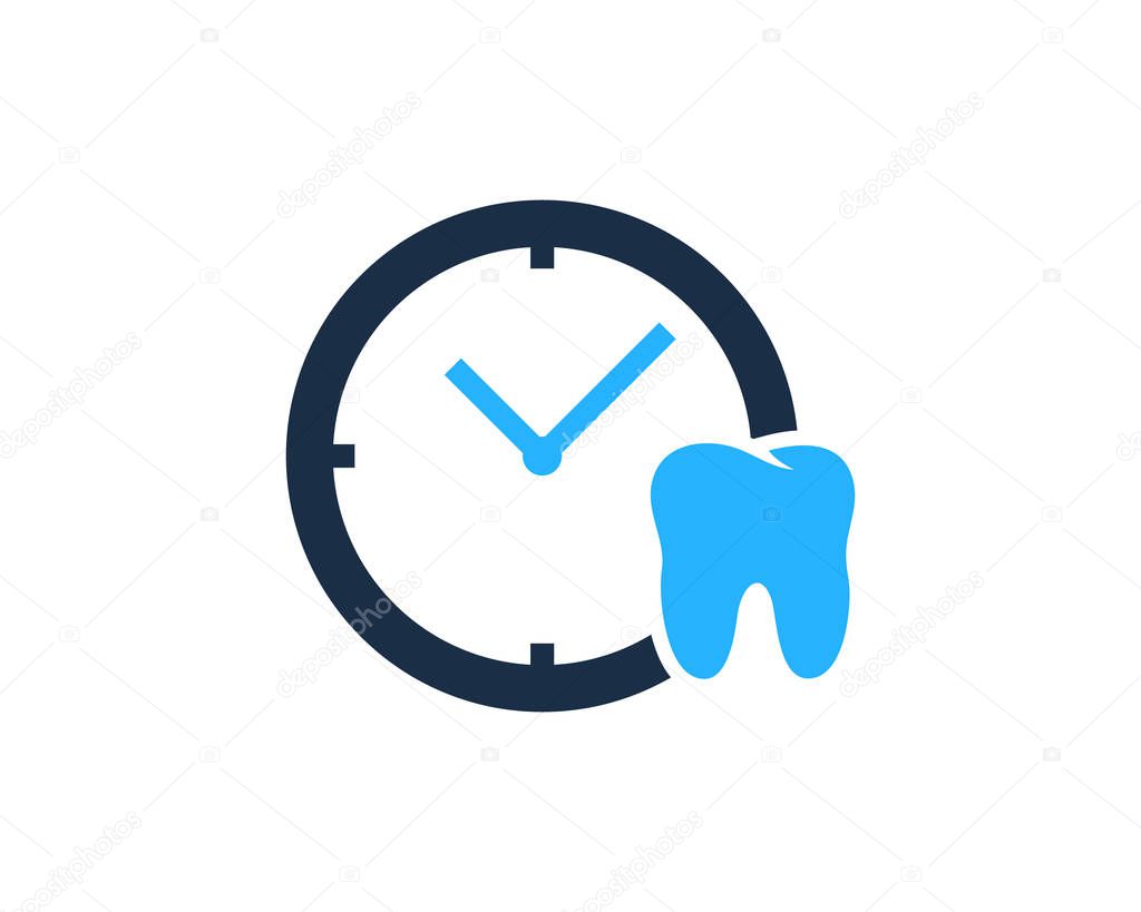 Dental Time Icon Logo Design Element