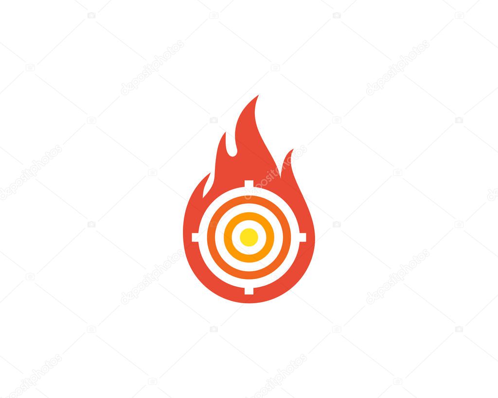 Fire Target Icon Logo Design Element