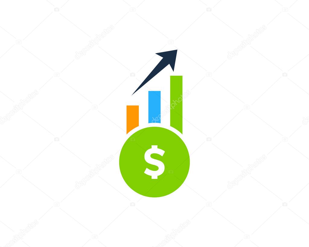 Dollar Stats Stock Market Icon Logo Design Element