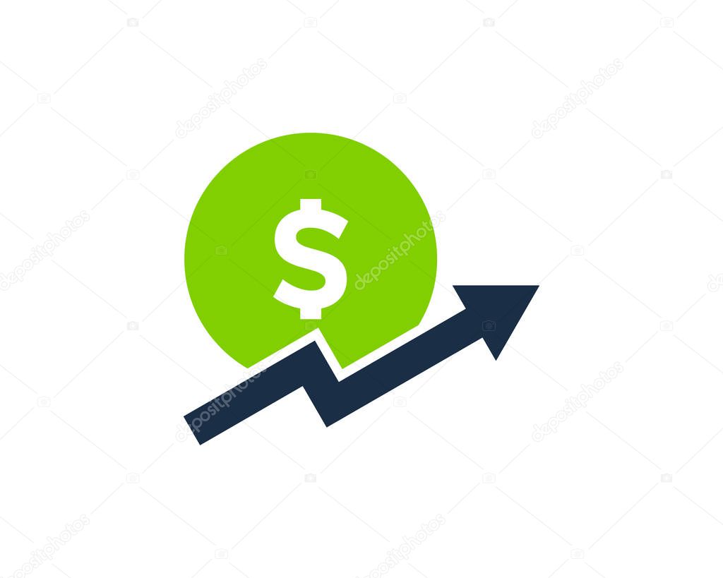 Dollar Up Stock Market Icon Logo Design Element