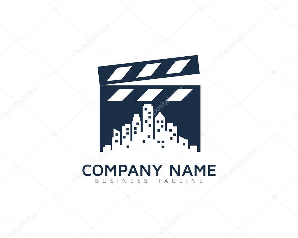 Video City Skyline Video Logo Design Template