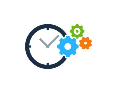 Zaman dişli simgesini Logo tasarım öğesi