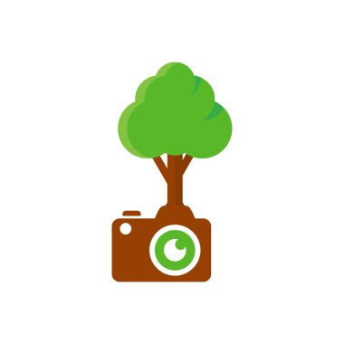 Kamera ağaç Logo simge tasarım