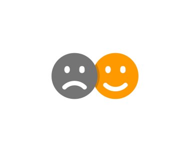 Üzgün mutlu sosyal ağ simge Logo tasarım öğesi 