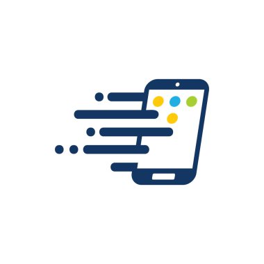 Mobil hız Logo simge tasarım