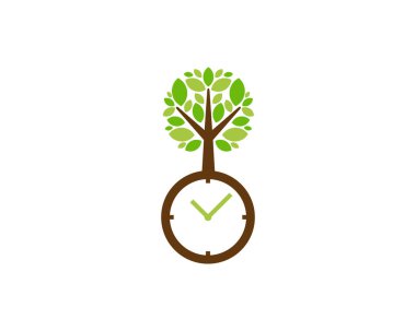 Zaman ağaç kutsal kişilerin resmi Logo tasarım öğesi